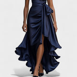 Ema - Svečana satenasta obleka z volančki