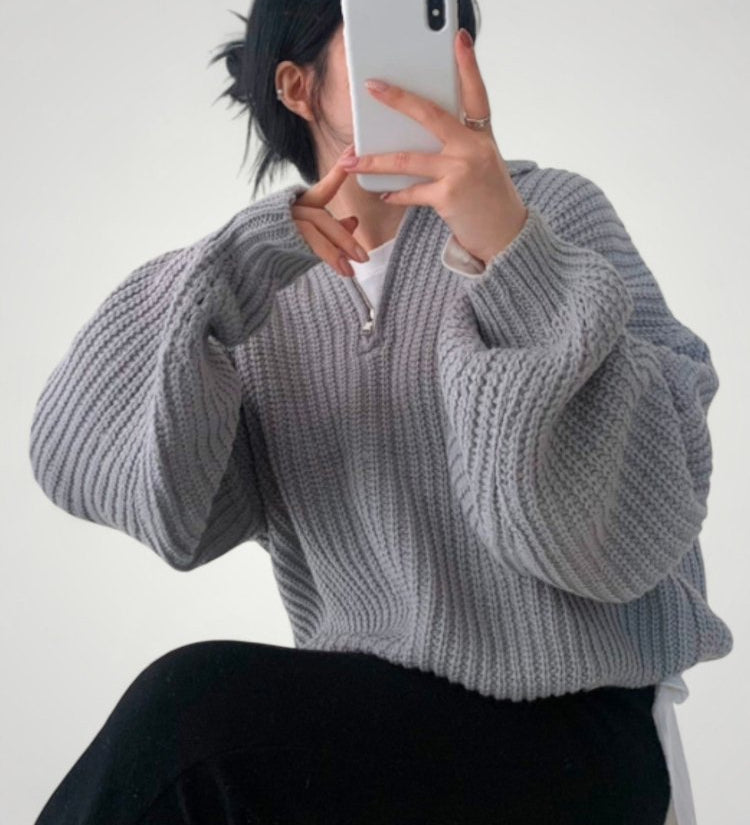 Wencke | Eleganten pulover za dame z zloženim ovratnikom