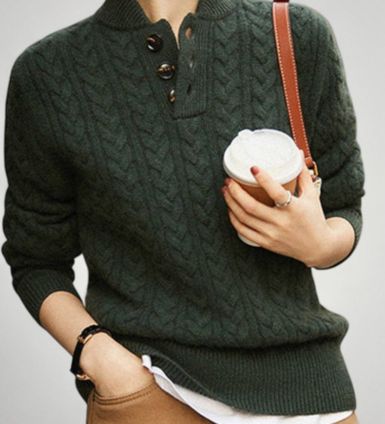 Britta | Eleganten pulover za dame z rafiniranimi gumbi