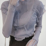 Meike | Eleganten pulover z volančki za ženske z udobjem