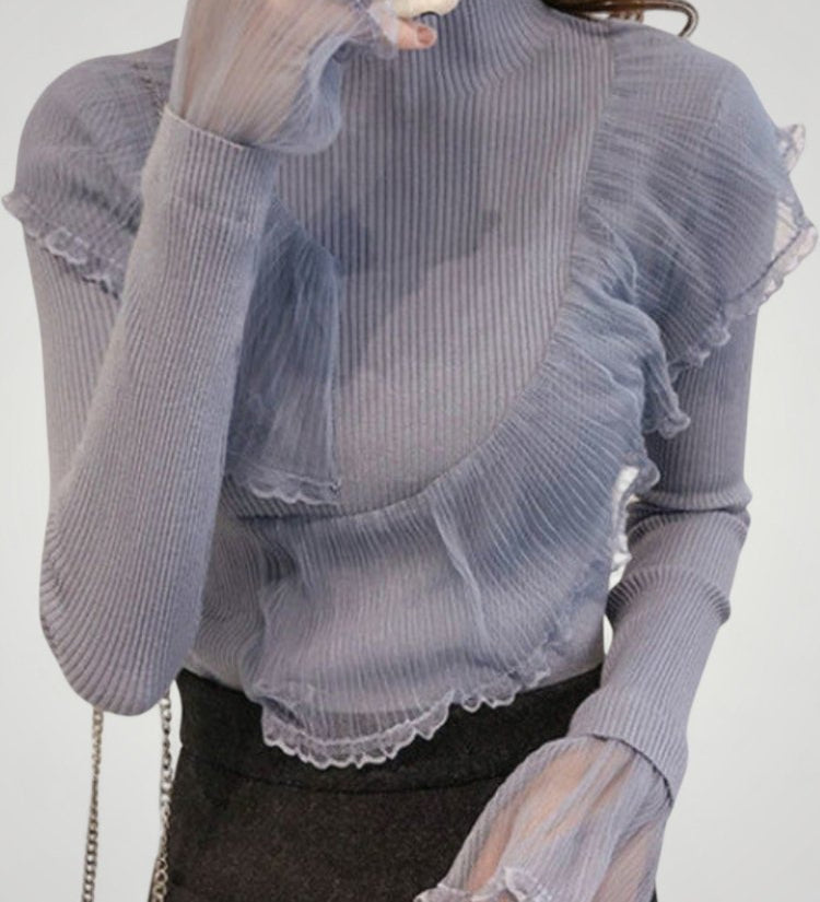 Meike | Eleganten pulover z volančki za ženske z udobjem