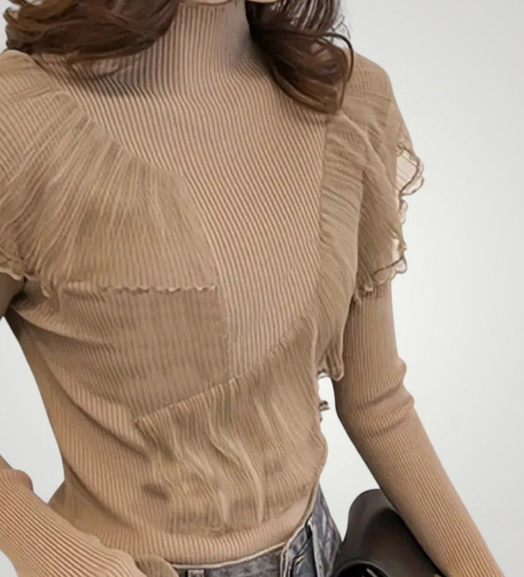 Meike | Eleganten pulover z volančki za ženske z udobjem