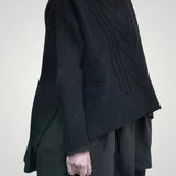 Hiltraud | Eleganten pleten pulover za ženske z polovičnim izrezom