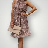 Catrin | Elegantna večerna obleka z bleščečimi detajli za poroke