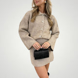 Dagrun | Eleganten komplet s srajco in A-linijskim krilom za dame