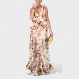 Isabela - Dolga obleka s cvetličnim vzorcem