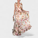 Isabela - Dolga obleka s cvetličnim vzorcem