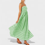 Isabel - Dolga črtasta obleka