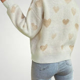 Theresia | Pulover z vzorcem srca za elegantne priložnosti