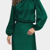 Cecila - Maxi kleit kõrge kraega ja lillemustriga