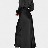 Cecila - Maxi kleit kõrge kraega ja lillemustriga