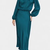 Cecila - Maxi kleit kõrge kraega ja lillemustriga