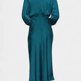 Cecila - Maxi kleit kõrge kraega ja lillemustriga