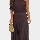 Renata - Maxi Obleka z Asimetričnim Ramenom