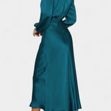 Cecila - Maxi kleit kõrge kraega ja lillemustriga