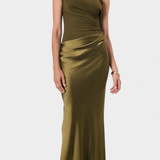 Ottavia - Pikk Plisseeritud Kleit Ühe Õlaga