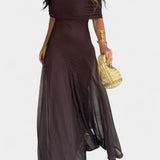 Renata - Maxi Obleka z Asimetričnim Ramenom