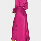 Cecila - Maxi kleit kõrge kraega ja lillemustriga