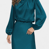 Cecila - Maxi kleit kõrge kraega ja lillemustriga