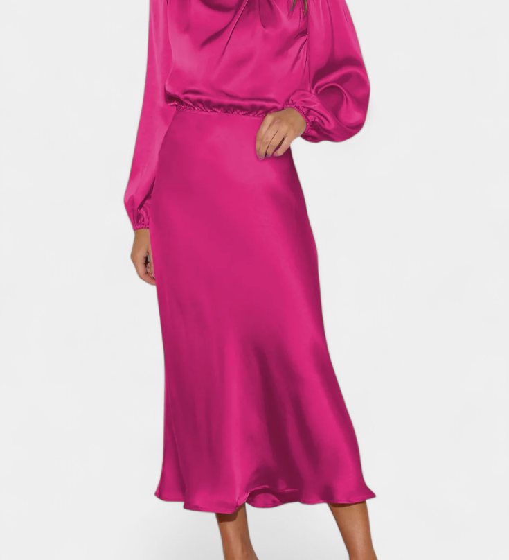 Cecila - Maxi kleit kõrge kraega ja lillemustriga