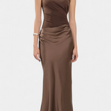 Ottavia - Pikk Plisseeritud Kleit Ühe Õlaga