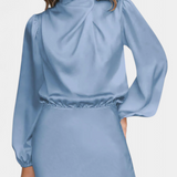 Cecila - Maxi kleit kõrge kraega ja lillemustriga