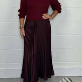 Michelle | Maxikleid z Jerseyjem in nabranim krilom