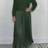 Michelle | Maxikleid z Jerseyjem in nabranim krilom