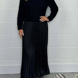 Michelle | Maxikleid z Jerseyjem in nabranim krilom