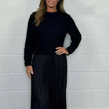 Michelle | Maxikleid z Jerseyjem in nabranim krilom