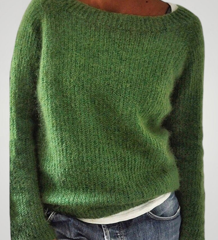 Yara | Klasičen pleten pulover za ženske z okroglim izrezom