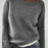 Yara | Klasičen pleten pulover za ženske z okroglim izrezom