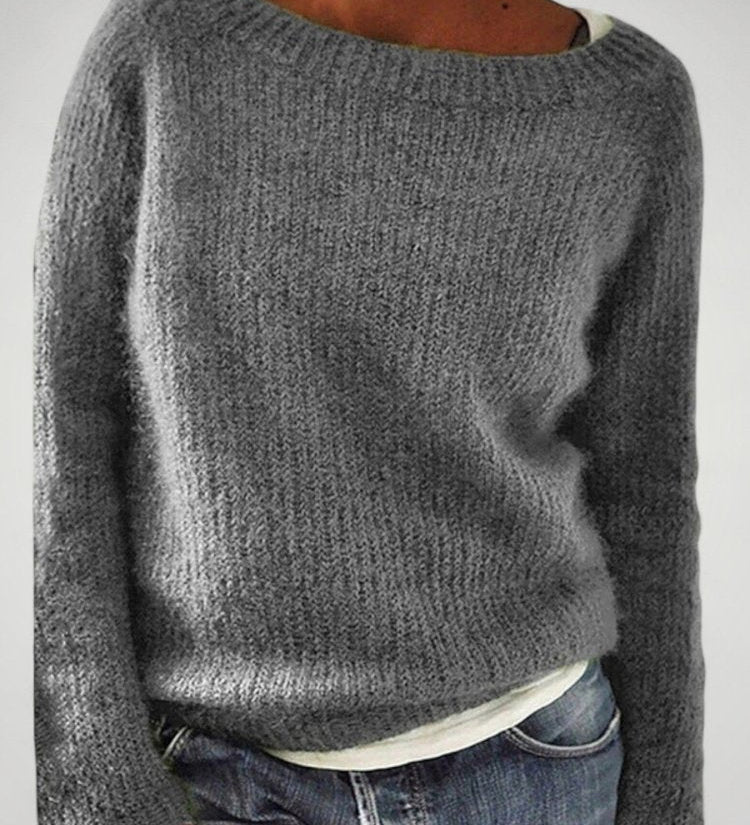 Yara | Klasičen pleten pulover za ženske z okroglim izrezom