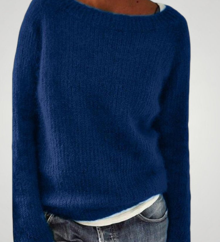 Yara | Klasičen pleten pulover za ženske z okroglim izrezom