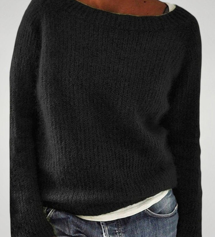 Yara | Klasičen pleten pulover za ženske z okroglim izrezom