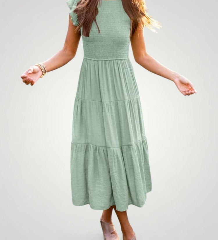 Cordula | Zračno Plisirano Poletno Obleko za Eleganten Dan