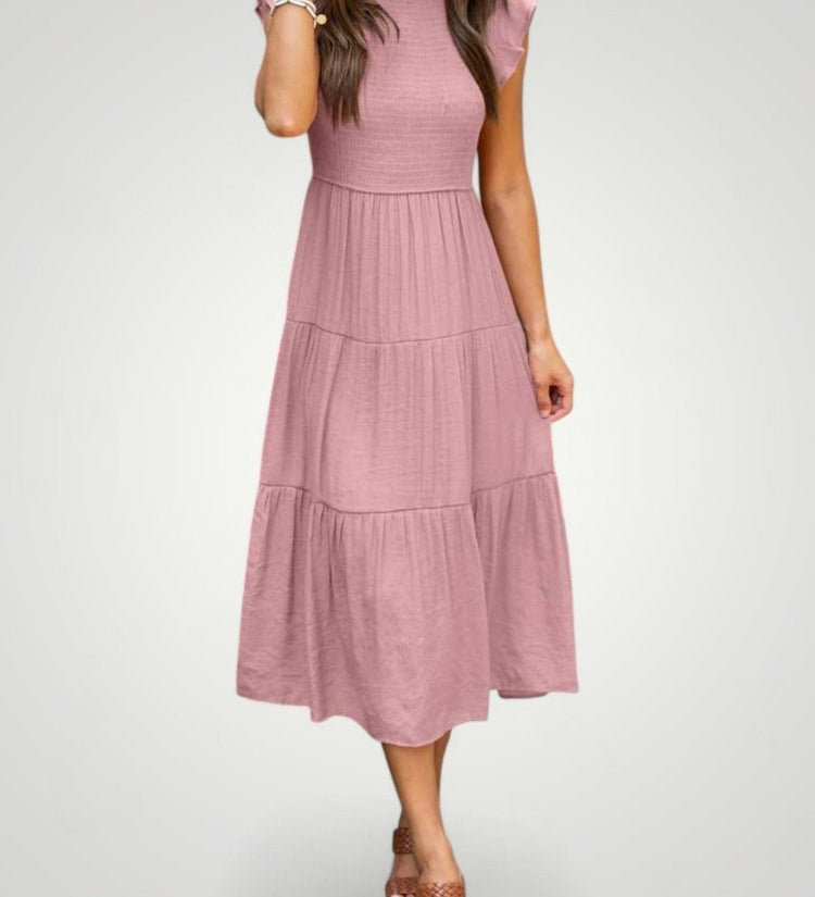 Cordula | Zračno Plisirano Poletno Obleko za Eleganten Dan