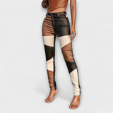 Kristijana - Hlače z barvnim blokovnim vzorcem