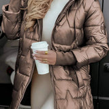 Nolwen | Stilski zimski plašč s kapuco in oblazinjenjem