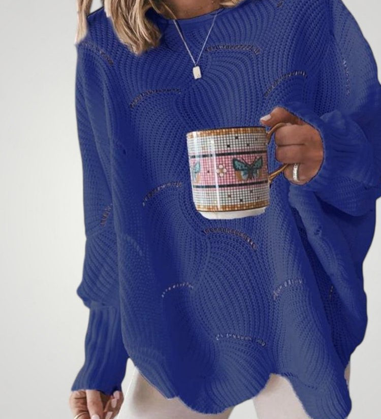 Josepha | Prevelik pleteni pulover z U-izrezom