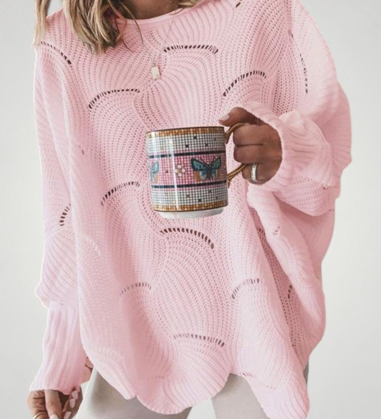 Josepha | Prevelik pleteni pulover z U-izrezom