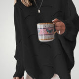 Josepha | Prevelik pleteni pulover z U-izrezom