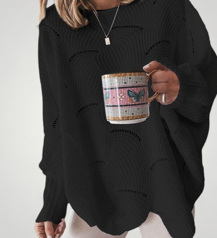 Josepha | Prevelik pleteni pulover z U-izrezom