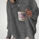 Josepha | Prevelik pleteni pulover z U-izrezom