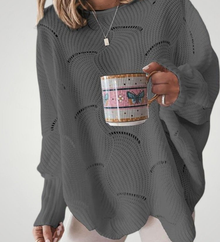 Josepha | Prevelik pleteni pulover z U-izrezom