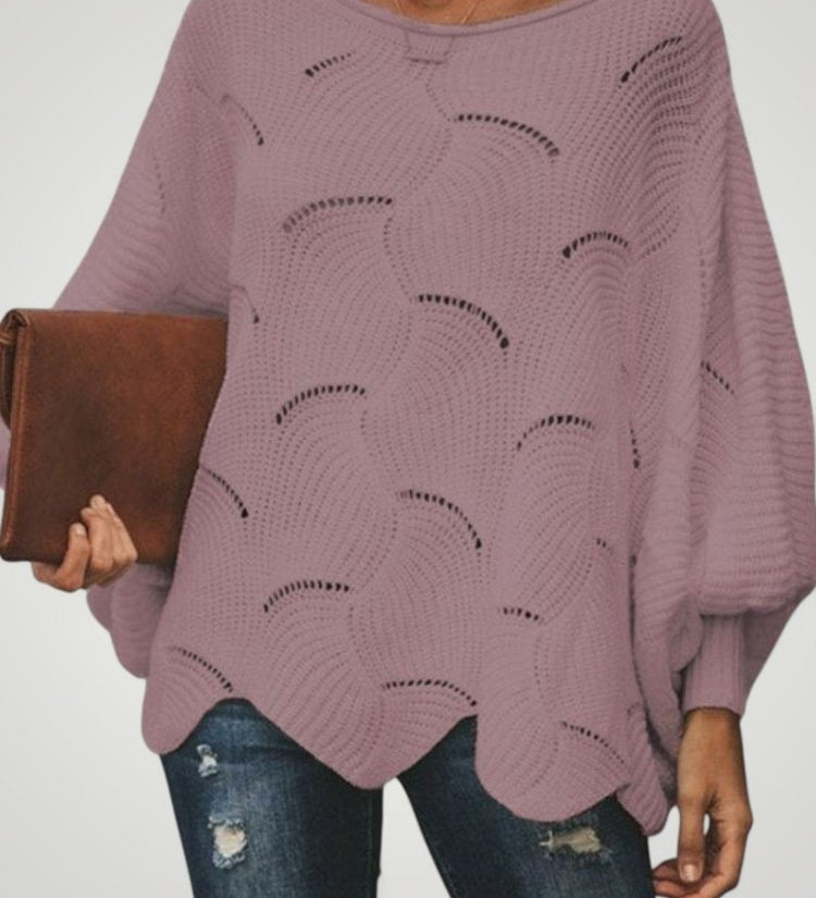 Josepha | Prevelik pleteni pulover z U-izrezom