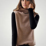 Kreszentia | Retro pulover z visokim ovratnikom in barvnim blokovnim dizajnom za elegantne trenutke