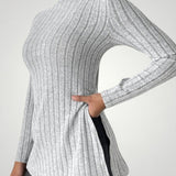 Nicoline | Črn pulover z visokim ovratnikom za ženske za eleganco