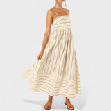 Isabel - Dolga črtasta obleka