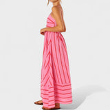 Isabel - Dolga črtasta obleka